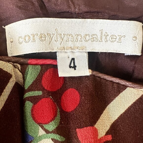 Corey lynn Calter Brown Floral Silk Strapless Fit & Flared Dress Size 4 - Picture 4 of 8